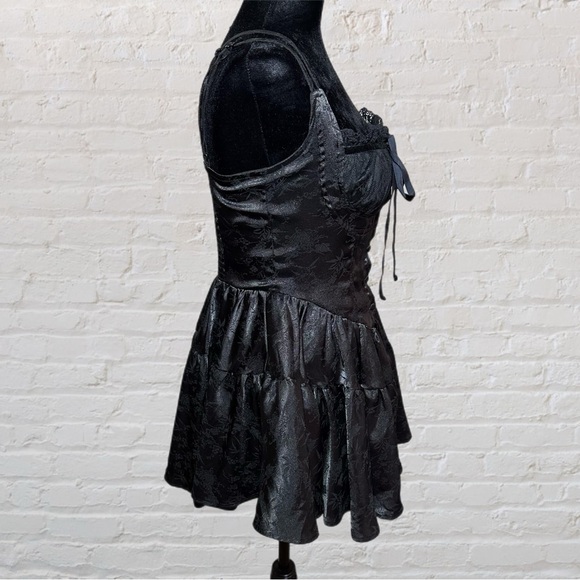 SHEIN Black Victorian Ruffle Romantic Goth Mini Dress in Women’s Size US Medium - Picture 2 of 8
